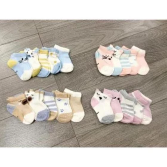 Set 5 Đôi Tất Lưới Thu Hè Có Tai Cho Bé