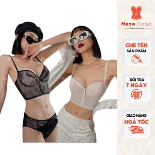 Áo bra bralette corset ren sexy có gọng đệm mỏng 7400 [MEOW Corset]