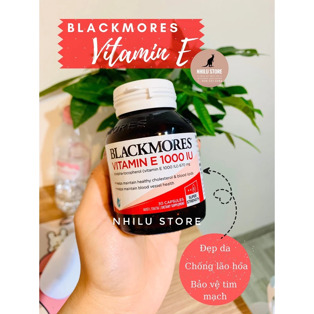 Viên bổ sung VITAMIN E tự nhiên của ÚC Blackmores VITAMIN E 1000IU