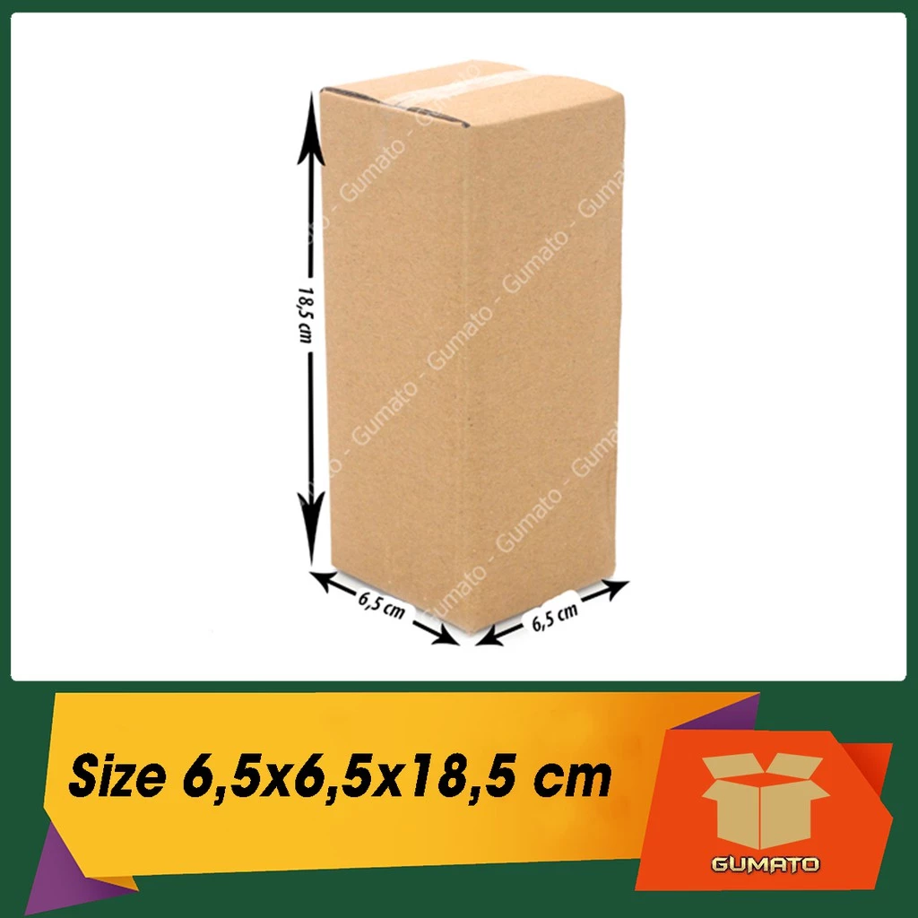 Size 6,5x6,5x18,5 cm, hộp giấy thùng carton gói hàng tại Gumato (Mã số P3)