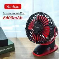 [ Dùng liên tục 32 tiếng ] quạt sạc tích điện yoobao kẹp xoay 360 độ F04 6400mah