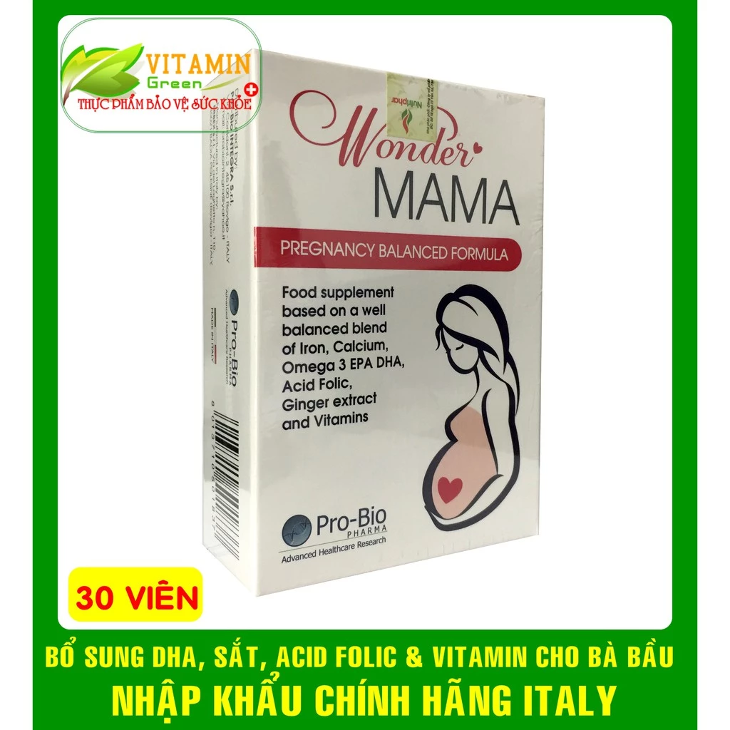  VITAMIN TỔNG HỢP CHO BÀ BẦU WONDER MAMA (30 viên) | NHẬP KHẨU CHÍNH HÃNG ITALY