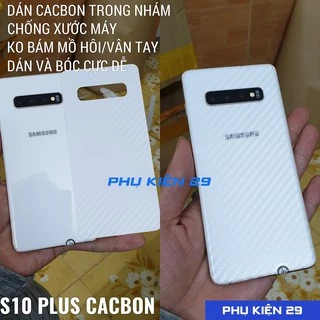 [Samsung S10/S10 Plus/S10 5G] Dán lưng 3D chống xước vân Cacbon - Carbon