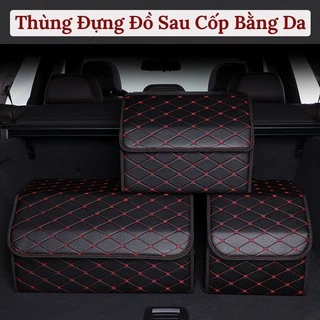 Thùng Đựng Đồ Cốp Sau Ô Tô Bọc Da Cao Cấp - Có Thể Gấp Gọn Tiện Lợi VER.2