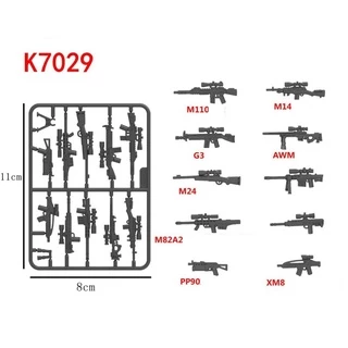 Đồ chơi lắp ráp swat army , mô hình lắp ghép quân sự - Vĩ vũ khí SWAT K7029