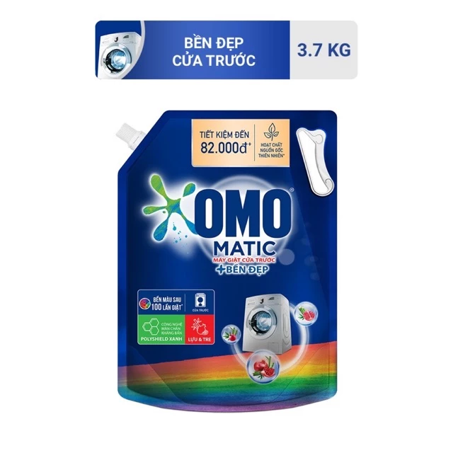 Nước giặt OMO Bền Đẹp 3.6kg Xanh cửa trước