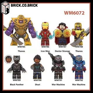 Siêu Anh Hùng Thanos Đồ chơi Lắp ráp Mô hình Minifigure Doctor Strange Iron Man War Machine Thanos Black Panther WM6072