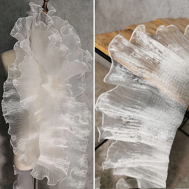 1yard Vải Ren Gấp Gợn Sóng Lớn 15CM Phụ Kiện Cho Váy Cưới / Thiết Kế Quần Áo