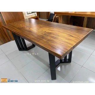 [ Siêu rẻ ] Bàn gỗ me tây nguyên tấm cho 6 ghế dài 1,75m x rộng 75cm x dầy 5cm