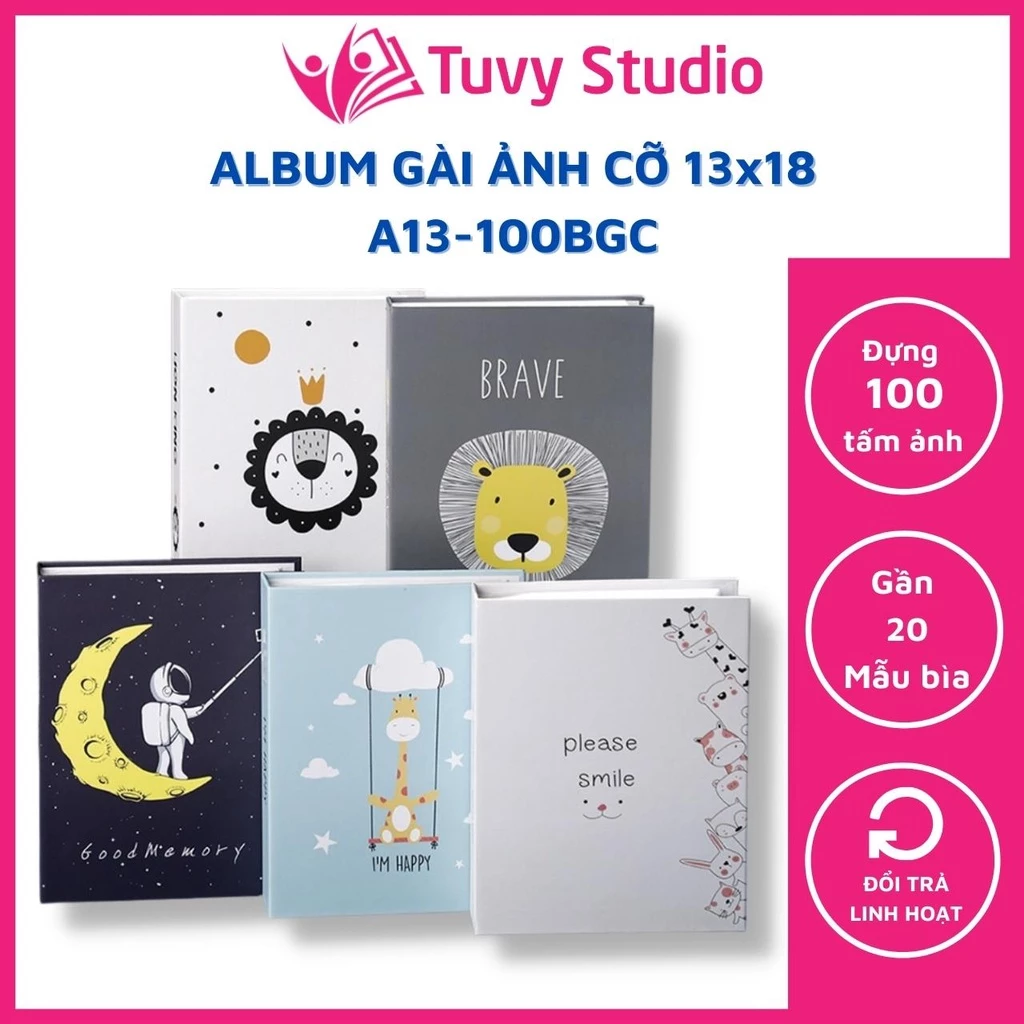 Album ảnh 13x18 đựng 100 ảnh bìa giấy cứng nhiều mẫu bìa mới siêu cute sẵn hàng tại Tú Vy Studio