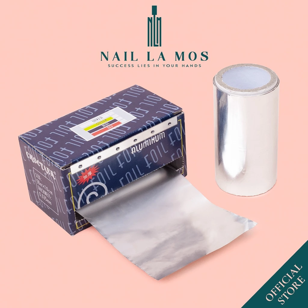 Giấy bạc ủ phá gel - cuộn giấy bạc ủ móng loại có lưỡi cắt không cần kẹp