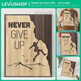 Motivational Wooden Wall Art hanging quotes LEVU-EN01 - Never Give Up