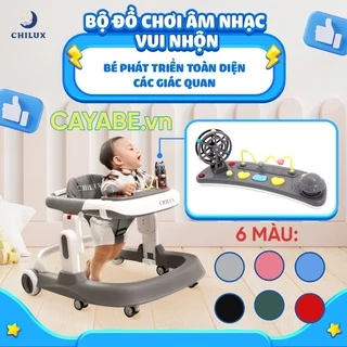 Xe tập đi cho bé gấp gọn có nhạc CHILUX Walk S chữ U màu xám - hồng - xanh dương - đen - xanh rêu - đỏ - CAYABE