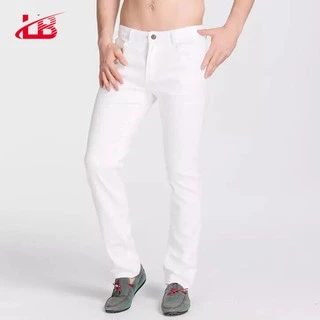 Quần Jean Nam Lb Màu Trắng , Vải Denim Co Giãn, Phom Skiny Fit, Dễ Mix