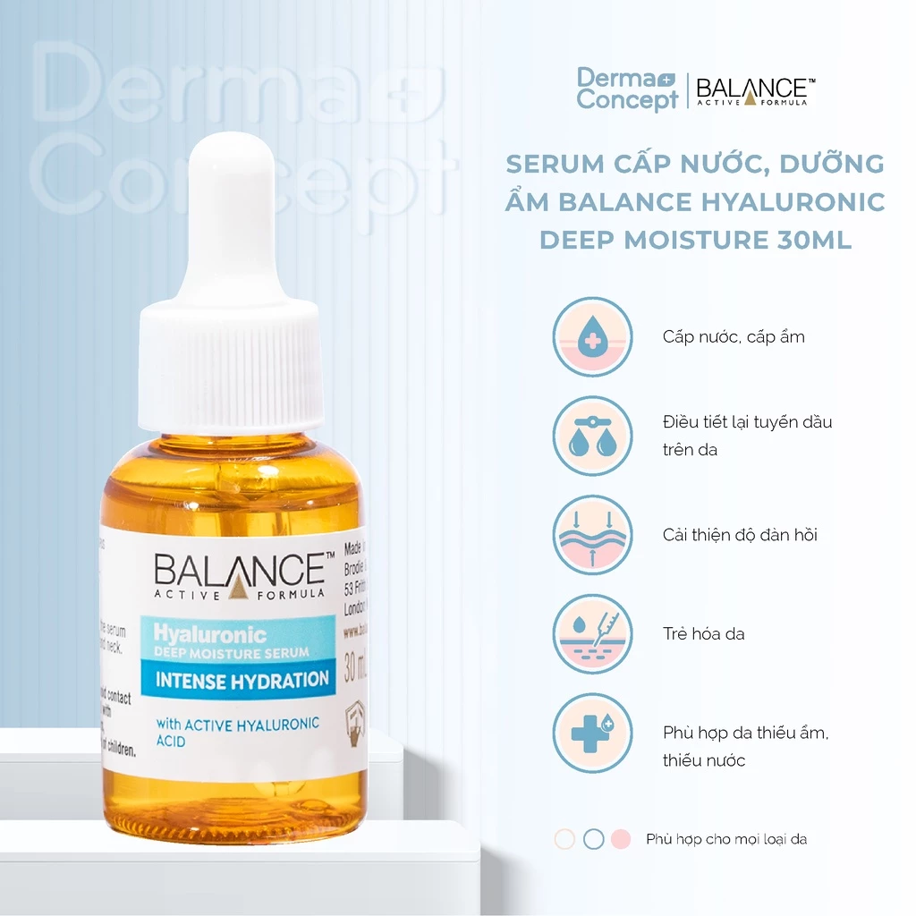 Tinh chất Balance Hyaluronic Deep Moisture cấp nước, dưỡng ẩm da 30ml [NHẬP KHẨU CHÍNH HÃNG 100%]