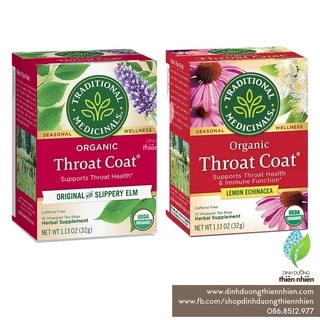 Trà Hữu Cơ Traditional Medicinals Organic Throat Coat, Giúp Làm Dịu Cổ Họng