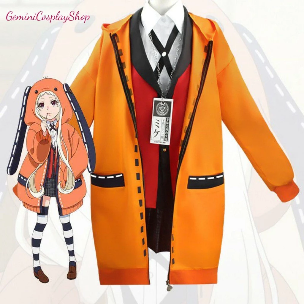 Anime Kakegurui Cosplay Áo Khoác Costume Compulsive Gambler Runa Yomotsuki Hoodie Women Coat
