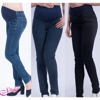 Quần jean bầu Sweeten your life chất liệu denim co dãn