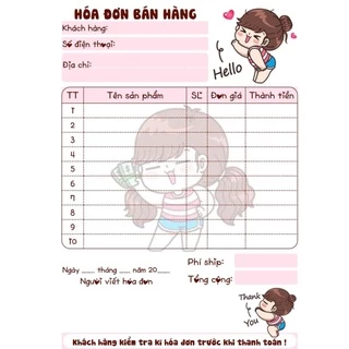 HOÁ ĐƠN BÁN HÀNG (size A6-10x14,5cm) 2 liên ngẫu nhiên