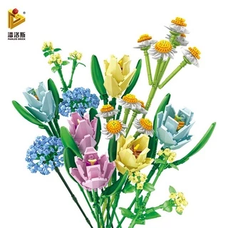 Bộ lắp ráp khối xây dựng bó hoa Tulip Qizhile