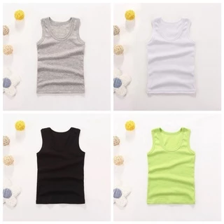 Bobora Trẻ Em Hình Chữ I Áo Cotton Nguyên Chất Bé Gái Camisole Mùa Hè Không Tay Bé Trai Bé Gái Phiên Bản Hàn Quốc Áo Thun Bên Ngoài Mặc Đế