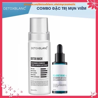 [Chính hãng 100%] Bộ đôi loại bỏ mụn thâm tái tạo và phục hồi da detoxblanc(Detox mask 150ml + peel acnes H 30ml)