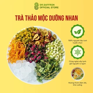 Trà thảo mộc dưỡng nhan Mộc Hương Sơn đông trùng hạ thảo, hoa cúc vàng, hoa hồng, cỏ ngọt, táo đỏ