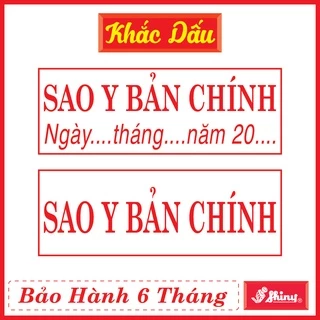 Dấu Sao Y Bản Chính Có Kèm Ngày Tháng Năm Sẵn Mực Chính Hãng Shiny