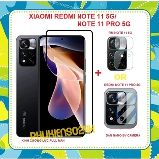 Kính Cường Lực Full Màn Hình Xiaomi Redmi Note 12 12s 12Pro Note 11 11s Note 11T Note 11 Pro 12T Pro + Dán bảo vệ camera