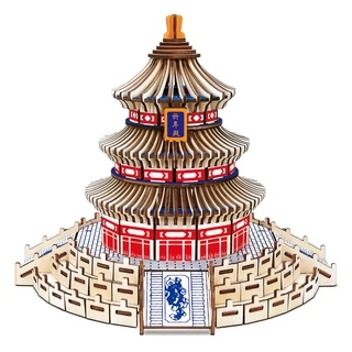 Đồ chơi lắp ráp Birkeetoys mô hình 3D gỗ- Chùa Thiên Đàng- The Temple of Heaven