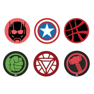 Sticker decal hình dán logo AVENGERS, logo Iron Man, logo Thor, Logo Shield, Logo Captain America