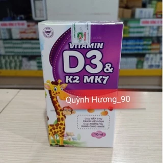 Vitamin D3 K2 MK7 10ml giúp hấp thụ canxi hiệu quả,giúp xương và răng chắc khỏe