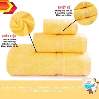 Khăn tắm khăn gội khăn mặt LOTUS TOWEL 100% Cotton mềm mại, thấm hút, kháng khuẩn