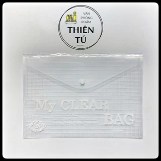 Bìa Nút F4 My Clear, Bìa sơ mi nút khổ lớn đựng nhiều hồ sơ (Xấp 12 cái)