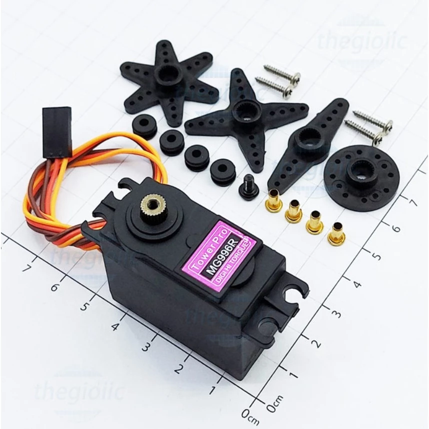 MG996R Động Cơ Servo Giảm Tốc RC 180 Độ, Răng Kim Loại, 9.4 Kg.cm, 4.8 → 7.2V