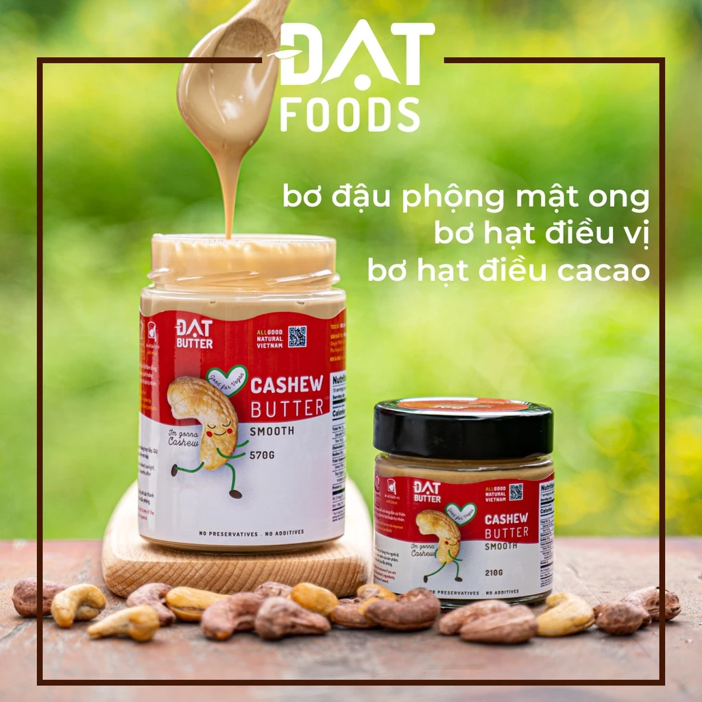 Bơ Đậu Phộng / Hạt Điều Đạt Foods 210gr