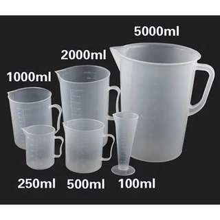 100ml, 250ml 500ml 1000ml CA ĐONG CHỊU NHIỆT ĐỊNH LƯỢNG PHA CHẾ cốc nhựa trong suốt vạch chia rõ ràng vntrade