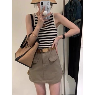 ÁO CROPTOP BA LỖ SỌC THÊU XINH B6