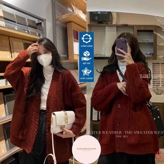 Áo Cardigan Len Thừng Quảng Châu Cực Đẹp From Rộng Oversize Áo Khoác Len Loại 1 Phong Cách Hàn Quốc Ak791