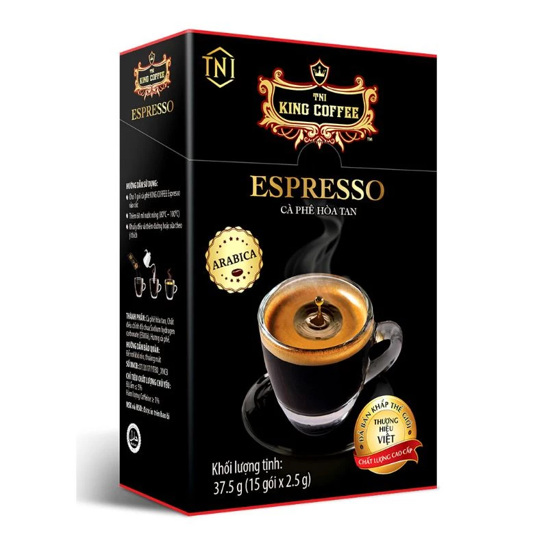 Cà Phê Hòa Tan King Coffee Espresso 37.5G (Hộp 15 Gói * 2.5g)