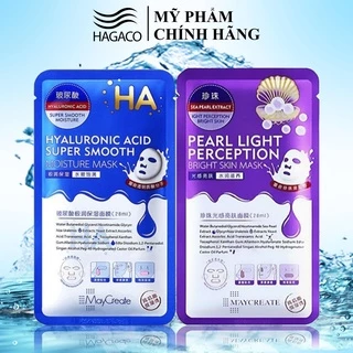 Mặt Nạ Dưỡng Ẩm Dưỡng Trắng Da HA Maycreate Mask Ha 1 miếng Hàng Nội Địa Trung Chính Hãng