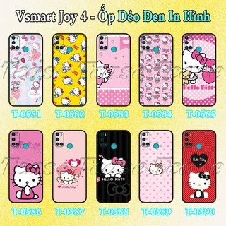 Ốp lưng Vsmart Joy 4 - Ốp dẻo đen in hình Hello Kitty dễ thương