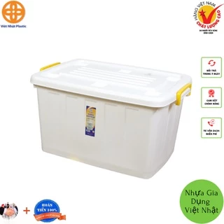 Thùng nhựa vuông 30L, 55L nhựa đục đựng đồ đa năng có bánh xe Việt Nhật ⚡️⚡️⚡️⚡️