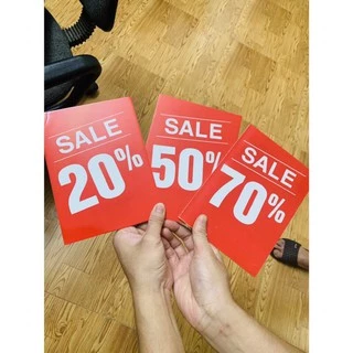 Bảng Ghi Sales Giảm Giá Theo Phần Trăm 20% - 50%-70%,Loại Fomex Cứng Dùng Ở Shop Thời Trang,Nhà Sách,Siêu Thi