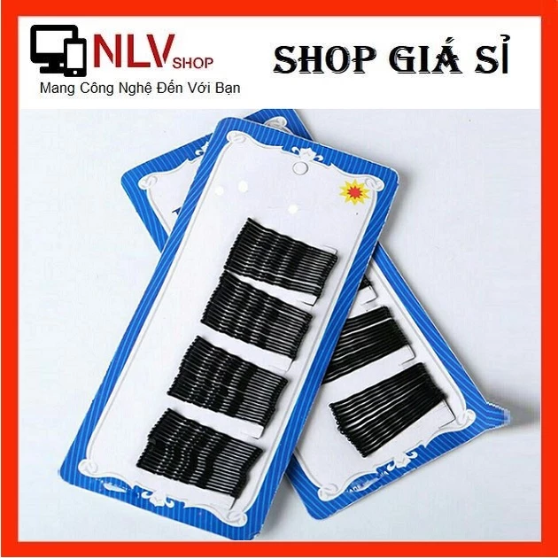 Set 60 Kẹp Tóc - Kẹp Tâm Kẹp Xỉa Màu Trơn Đen Thời Trang Dễ Thương NLV19041_B104