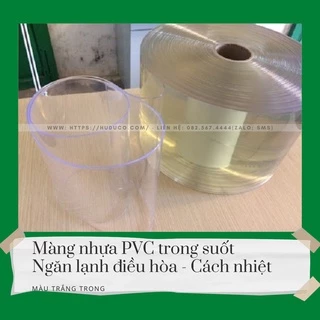 Màng nhựa PVC dày 1.5mm và dày 2mm bản rộng 20cm trắng trong - làm rèm nhựa pvc ngăn điều hòa (mét)