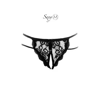 Quần lót ren không đũng hình C.on B.ướm PLAYBOY LACE THONG QA103 Sexy M