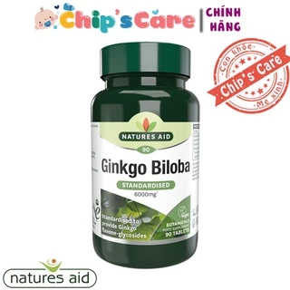 Viên uống bổ não Natures Aid Ginkgo Biloba 6000mg lọ 90 viên