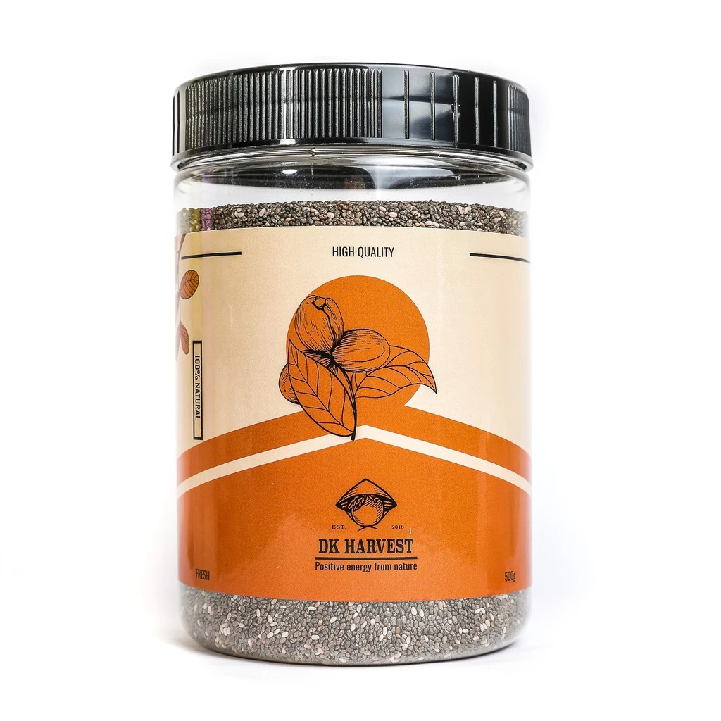Hạt Chia DK Harvest hũ 500g - Nhập Khẩu Ấn Độ | Giàu Omega-3, Hỗ Trợ Giảm Cân, Độ Tinh Khiết Cao
