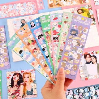 Sticker Kpop Hoạ Tiết Hoạt Hình Dễ Thương Có Nhũ HynBee Dùng Trang Trí Toploader, Sổ Tay, Bullet Journal 2